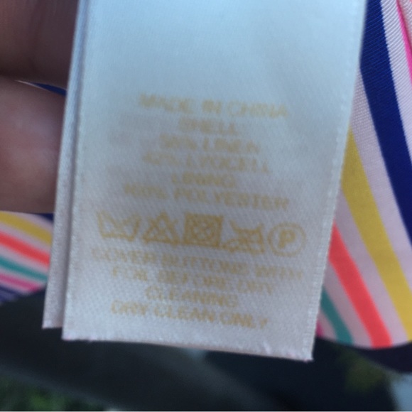 Kate Spade Blue Tami French Linen Blend Blazer with lining - Size 6. - Picture 7 of 17